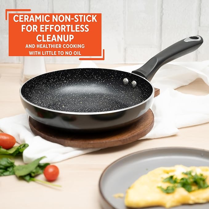 IMUSA 8” Bistro Ceramic Nonstick Fry Pan with Bakelite Handle - Image 4