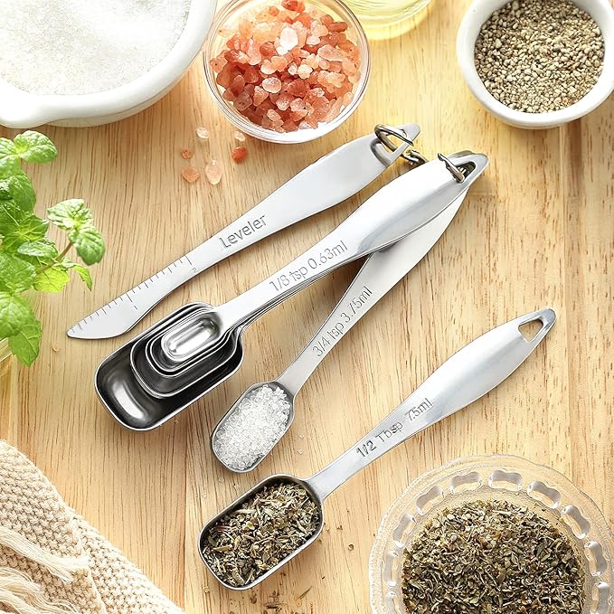 Spring Chef Stainless Steel Measuring Spoons Set of 13 with Leveler, Metal Teaspoon & Tablespoon Measuring Spoons for Cooking & Baking, Fits in Spice Jars, Kitchen Gadgets for Dry & Liquid Ingredients - Image 5