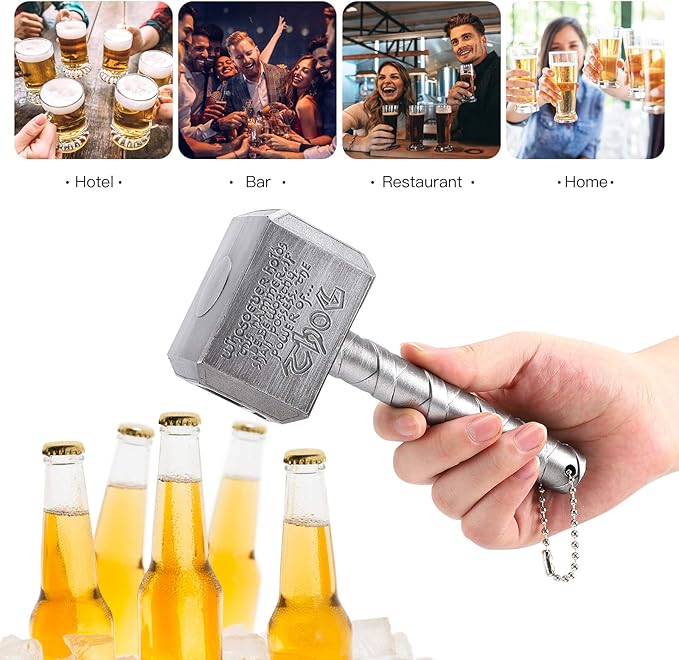 Lmaytech Beer Bottle Opener - 2Pack Silver Beer Opener Accessory Gifts for Men