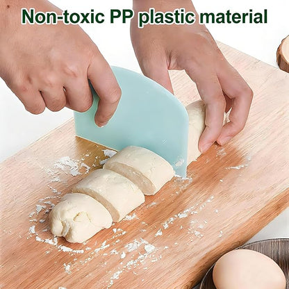 5-Pack Dough Scraper Bowl Food-safe Plastic Dough Cutter Flexible Bench Multipurpose Food Scrappers for Bread Dough Cake Fondant Icing - Image 5