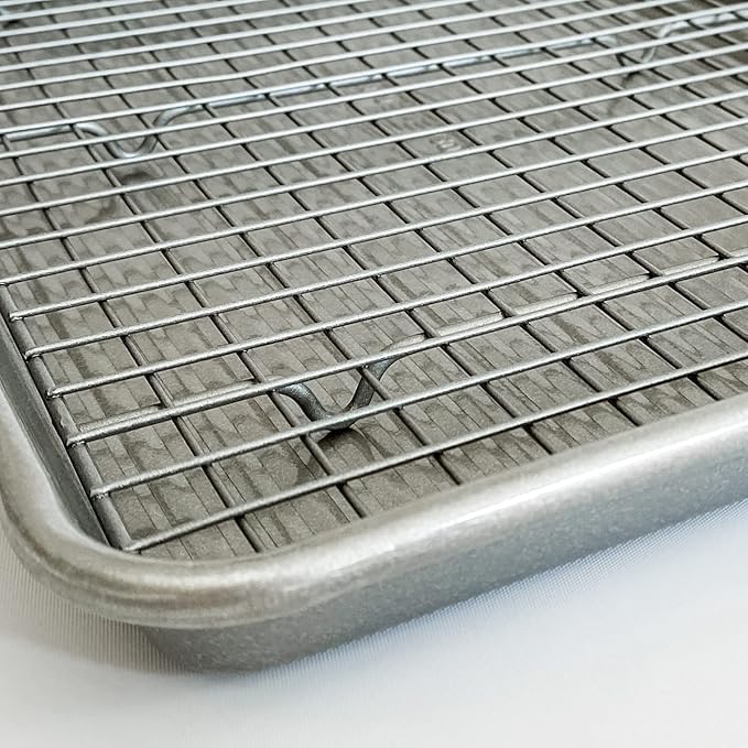 USA Pan 1607CR Bakeware Extra Large Sheet Baking Pan and Bakeable Nonstick Cooling Rack Set, XL, Metal - Image 4