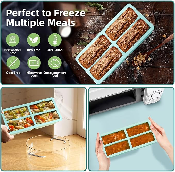 Silicone Freezer Tray for Sauce Cube: FDDAI Super Prep Freezing Tray for Souped Storage - Freeze 125mL 250mL Broth Soup Portion