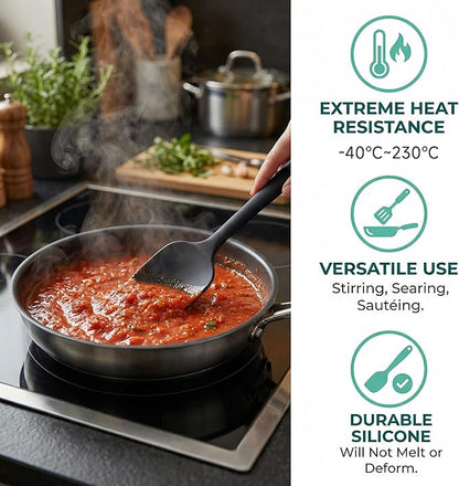3 Pcs Silicone Spatula,Food Grade Rubber Spatula, Spatulas Silicone Heat Resistant, Used for Baking, Cooking, non Stick, Dishwasher Safe, BPA Free - Image 3