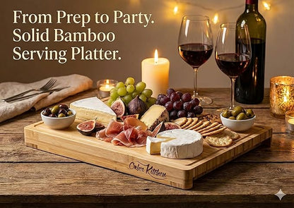 Cooler Kitchen Bamboo Wood Cutting Board Set with 6 Color Coded Flexible Plastic Chopping Mats with Food Icons, Wooden Cutting Boards for Kitchen, Wooden Chopping Board Non Toxic Dishwasher Safe - Image 8