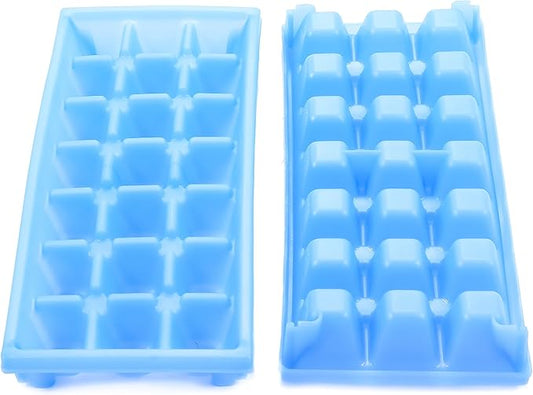 Camco Stackable Miniature Ice Cube Tray for Compact Spaces, 2-Pack (44100), Blue by Camco
