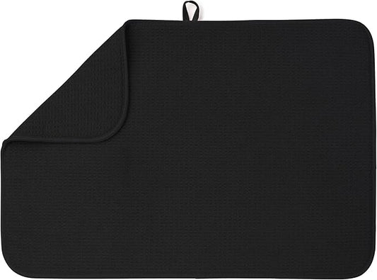 Bellemain XL Dish Mat Microfiber Dish Drying Mat, Super absorbent (Black, 17" x 24") by Bellemain