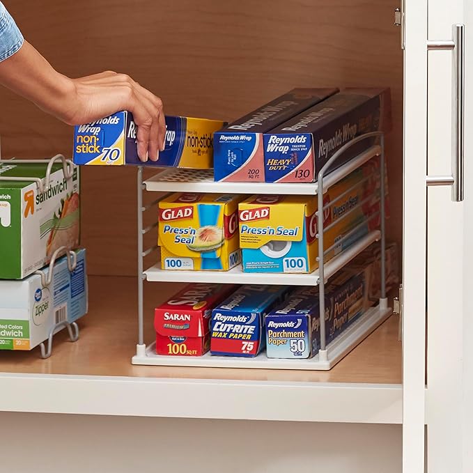 YouCopia UpSpace Adjustable Box Organizer for Foil Wrap and Kitchen Cabinet Storage, Original, White - Image 6