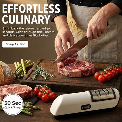Professional Kitchen Knife Sharpener, Cordless Electric 2-Stage Precision System (Fine & Ultra-Fine), USB Rechargeable Tool-Grade Design for Kitchen Knives & Scissors, Quiet, Safe to Use - Image 7