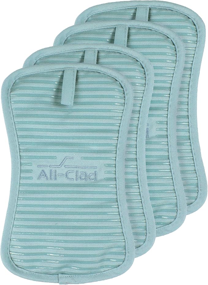 All-Clad Premium Pot Holder & Hot Pad: Heat Resistant to 500 Degrees - 100% Cotton, 10"x6.25" Hot Pad for Kitchen and Barbeque, 4-Pack, Rainfall - Image 2