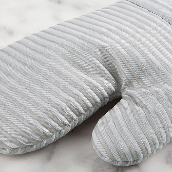 KITCHENAID Quilted Cotton Terry Cloth Oven Mitt, Pot Holder, Kitchen Towel 4-Pack Set, Heat Resistant, Silicone Grip, 16"x26", 7"x13" & 7"x10", Matte Grey - Image 4