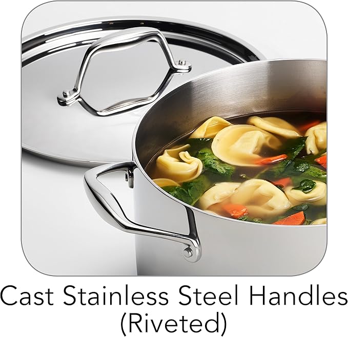 Tramontina Signature Tri-Ply Clad Stainless Steel 6-Quart Sauce Pot with Lid, Induction-Ready Pot, Dishwasher-Safe, NSF-Certified, Made in Brazil - Image 6