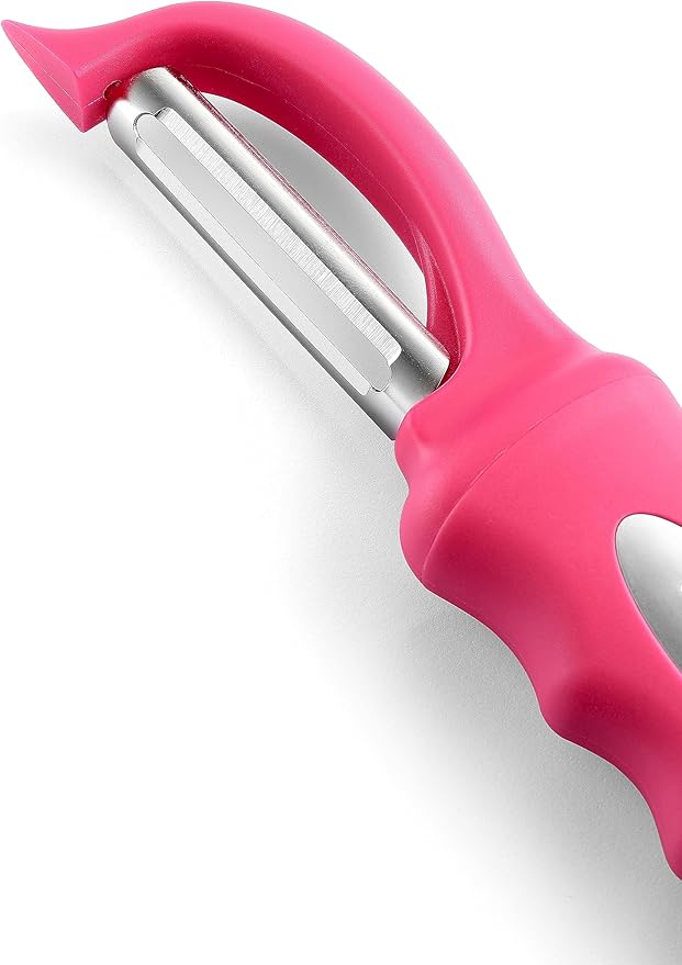 Spring Chef Premium Stainless Steel Vegetable Peeler for Kitchen, Dishwasher Safe Apple Peeler with Non-Slip Handle & Sharp Blades, Peel Potato, Fruit, Veggie, Carrot, Mango, Cucumber - Pink - Image 7