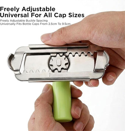 2Pcs Adjustable Jar Opener, Stainless Steel Labor-Saving Can Opener for Weak Hands Seniors, Universal Bottle Lid Gripper Tool for All Size Jars & Bottles