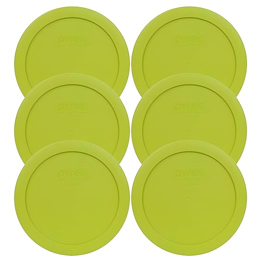Pyrex 7201-PC 4-Cup Edamame Green Food Storage Replacement Lid (6-Pack) - Made in USA by Pyrex