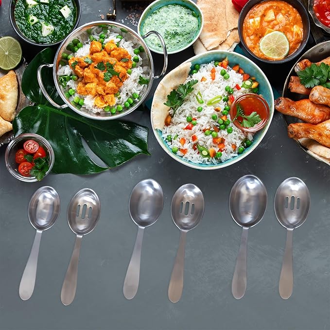 Darware Portion Control Serving Spoons Set (6pc) – Stainless Steel 1/4, 1/3, 1/2 Cup Sizes – Solid & Slotted Kitchen Utensils for Meal Prep, Cooking & Healthy Eating - Image 7