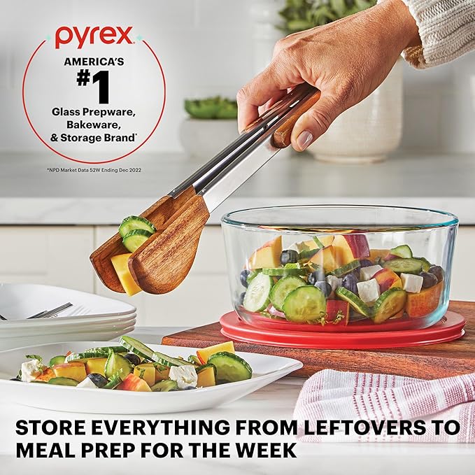 Pyrex Simply Store (12-Pack) Glass Food Storage Containers Set, (1, 2, & 3 Cup) Meal Prep Containers with Plastic BPA-Free Lids, Dishwasher & Microwave Safe - Image 5