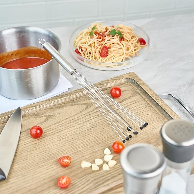 Restaurantware 12.5 in Stainless Steel Ball Whisk with Silicone Tips - German Standard Sauce & Gravy Whisk, Non-Scratch, Dishwasher Safe - Non-Stick Silicone Ball Whisk for Baking - Image 4