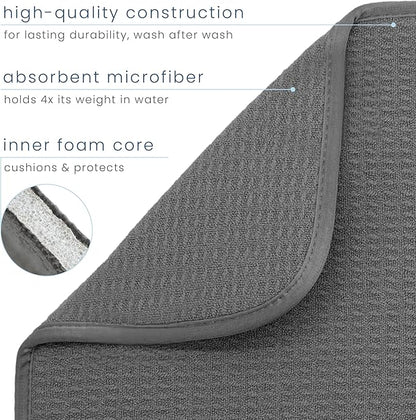 S&T INC. Dish Drying Mat XL 2 Pack, 18” x 24”, Absorbent Microfiber Kitchen Counter Mat, Dish Drying Pad for Dishes, Utensils, Pots and Pans, Extra Large, Charcoal Grey - Image 3