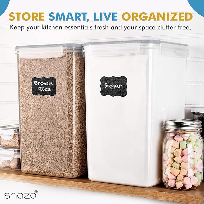 Shazo 2 PC (9.5L | 321 Oz) Extra Large Bulk Food Storage Containers with Airtight Lids for Flour, Sugar, Rice, Cereal & Pasta - Leakproof, BPA-Free Plastic Canisters for Kitchen & Pantry Organization - Image 8
