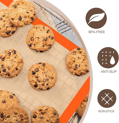 Silicone Baking Mat Set, Reusable Baking Mat, Non-Stick, Food Safe Silicone Mats for Baking, Oven Baking Sheet for Making Cookies, Macaroons, Bread - Image 3