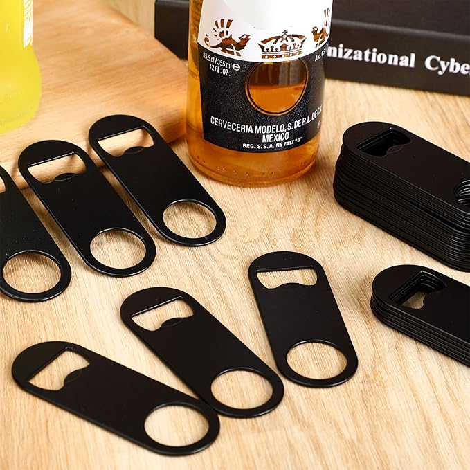 Remerry 50 Pcs Bottle Openers Stainless Steel Flat Bottle Opener Bulk 3.4 x 1.3 Inches Bartender Beer Key Soda Can Mini Speed for Kitchen, Bar or Restaurant - Image 4