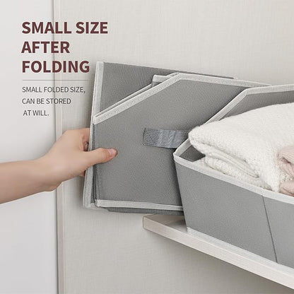 Homsorout Large Storage Bins Baskets - 6 Pack Closet Storage Cubes, Fabric Baskets for Organizing, Cube Organizer Bins with Handles, Foldable Boxes for Clothes, Towels, Grey - Image 5