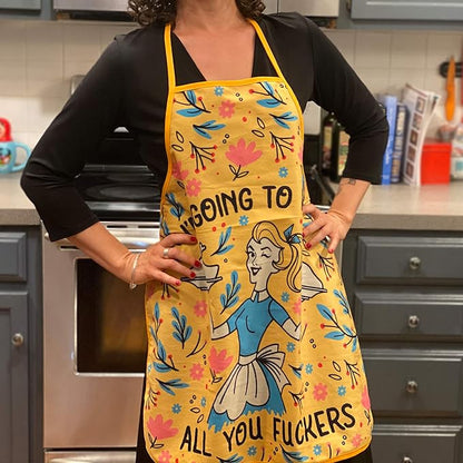 I'm Going to Feed All You F*ckers Funny Cooking Food Graphic Kitchen Accessories Funny Graphic Kitchenwear Cool Food Novelty Cookware Yellow Apron