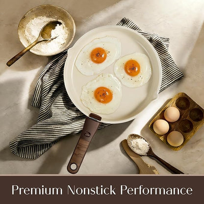 CAROTE 22Pcs Titanium Cookware Set, Pots and Pans Set Non Stick, Kitchen Cooking Set with Detachable Handle, Non Toxic Induction Cookware, Dishwasher/Oven Safe, Browm - Image 4