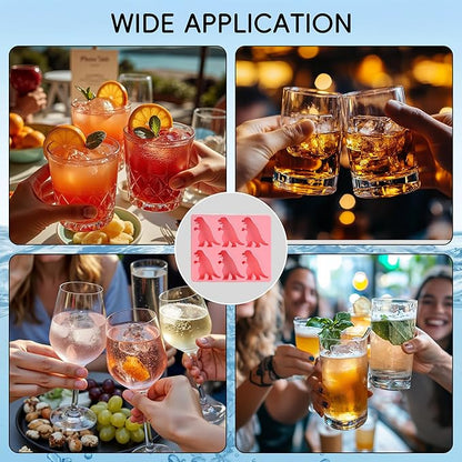 Monster Ice Mold, Dinosaur Ice Cube Tray, Homemade Flavored Frozen Large Silicone Cube Mold Maker, 6 Giant Whiskey