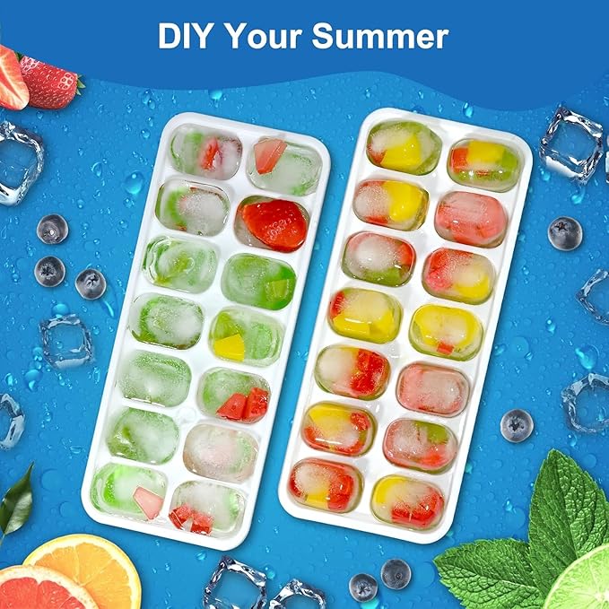 Ice Cube Tray, Ice Cube Trays for Freezer 5 Pack with Lid and Bin, Ice Tray Easy-Release, Ice Trays for Freezer Stackable, Silicone Ice Cube Tray for Drinks, Coffee - BPA-Free and Odor-Free - Image 6