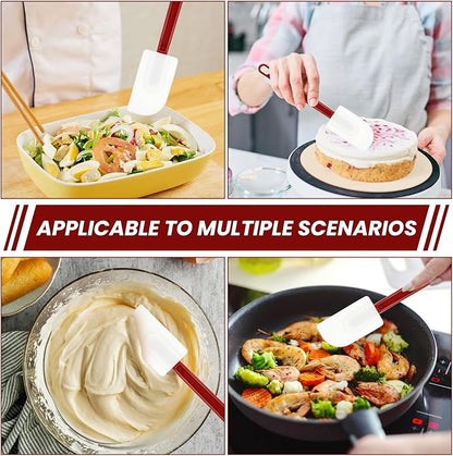 10 Pcs 10 Inch Flexible Rubber Spatulas, Silicone Spatula Set, Commercial Grade Silicone Spatulas Heat Resistant, Non Stick Soft Rubber Scraper for Kitchen Cooking Mixing Frying Spreading Baking