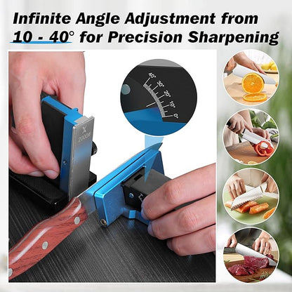 Upgraded Rolling Knife Sharpener Kit – Adjustable 10 – 40°, Removable Diamond Stones (320#, 800#, 2000#), Compact & Portable – Premium Knife Sharpening System for Kitchen & Outdoor Use - Image 4