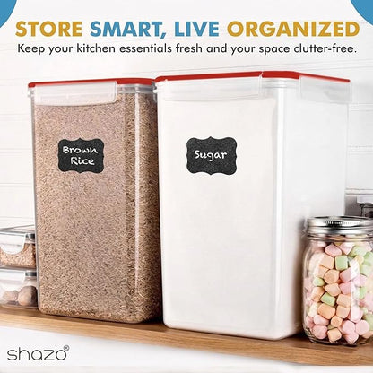 Shazo 2 PC (9.5L | 321 Oz) Extra Large Bulk Food Storage Containers with Airtight Lids for Flour, Sugar, Rice, Cereal & Pasta - Leakproof, BPA-Free Plastic Canisters for Kitchen & Pantry Organization - Image 7