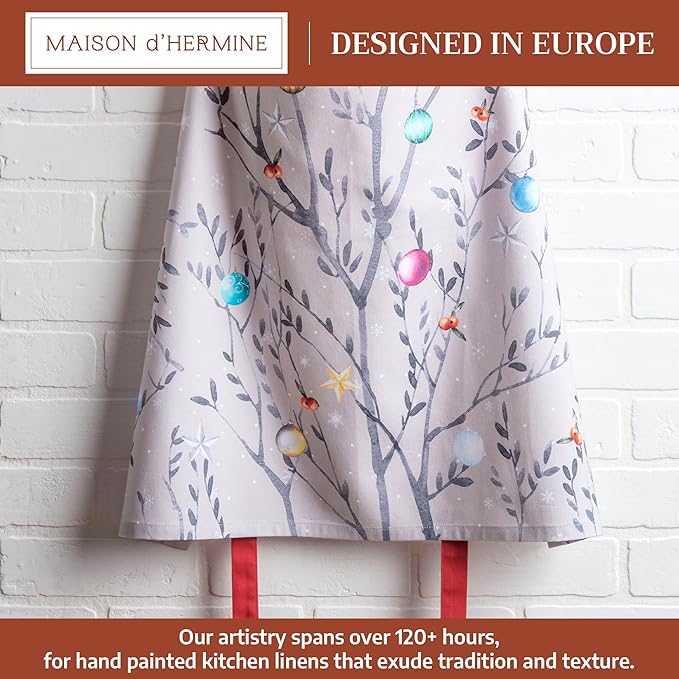 Maison d' Hermine 100% Cotton Apron for women with Pocket Kitchen Chef Apron for Men Cooking Mothers Day Gifts