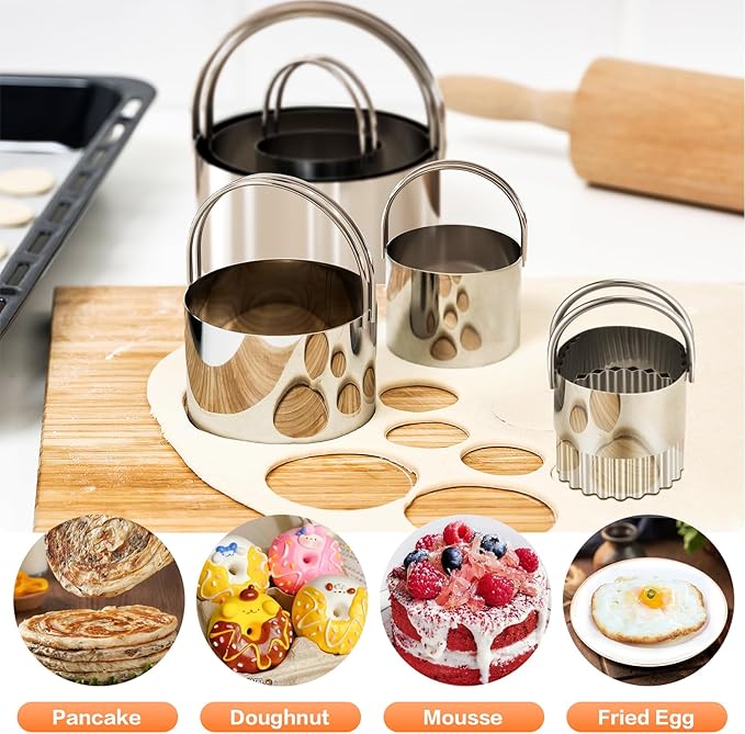 Pastry Cutter, Biscuit Cutter, Dough Scraper, Bread Lame, Stainless Steel Pastry Blender Set, Dough Cutter Biscuit Cutter Sourdough Bread Scoring Tool Dough Blender Tools & Pastry Utensils (5 Pcs/Set) - Image 5