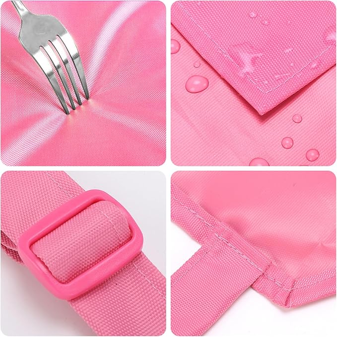 2 Pack Waterproof Rubber Vinyl Apron 40 Inch Chef Aprons for Men Heavy Duty Chemical Work Apron Extra Long Grilling Aprons with Adjustable Bib Apron for Dishwashing Lab Butcher Cooking Kitchen PINK - Image 5