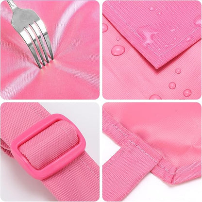 2 Pack Waterproof Rubber Vinyl Apron 40 Inch Chef Aprons for Men Heavy Duty Chemical Work Apron Extra Long Grilling Aprons with Adjustable Bib Apron for Dishwashing Lab Butcher Cooking Kitchen PINK - Image 5