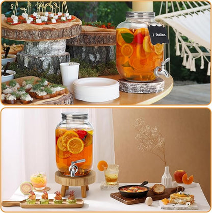 1 Gallon Glass Beverage Dispenser with Lid, Stainless Steel Spigot, Glass Drink Dispensers for Parties, Lemonade Dispenser With Ice Cylinder for Weddings, Party,Sun Tea Jar, Water Juice Dispensers - Image 6