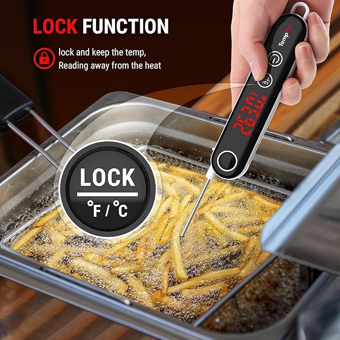 TempPro TP18 Instant Read Meat Thermometer Digital with Thermocouple Sensor, Cooking Food Thermometer for Grill, Smoker, BBQ, Oil Deep Frying, Candy, Kitchen Thermometer Bakeware(Previously ThermoPro) - Image 3