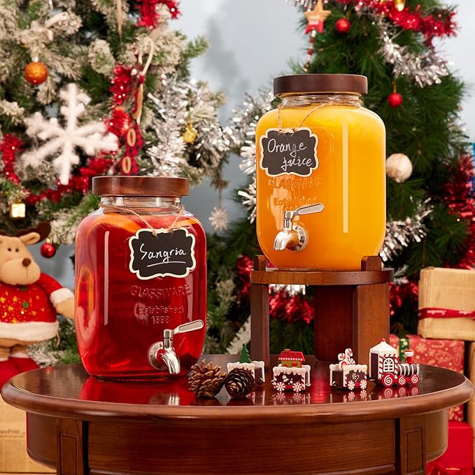 1 Gallon Drink Dispenser for Parties,Glass Beverage Dispenser with Stand,Water Dispenser with 18/8 Stainless Steel Spigot,Lemonade Stand Dispenser for Fridge,Juice,Punch,Cocktails,Ice Tea & Sun Tea - Image 9