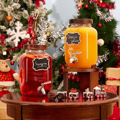 1 Gallon Drink Dispenser for Parties,Glass Beverage Dispenser with Stand,Water Dispenser with 18/8 Stainless Steel Spigot,Lemonade Stand Dispenser for Fridge,Juice,Punch,Cocktails,Ice Tea & Sun Tea - Image 9