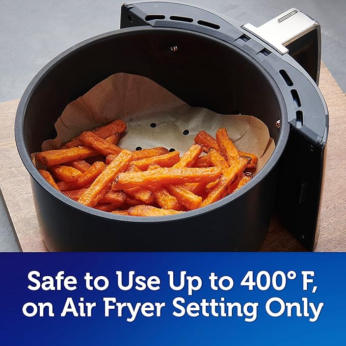 Reynolds Kitchens Air Fryer Liners Disposable, Unbleached Parchment Paper Sheets, 50 Count (Pack of 3) - Image 8