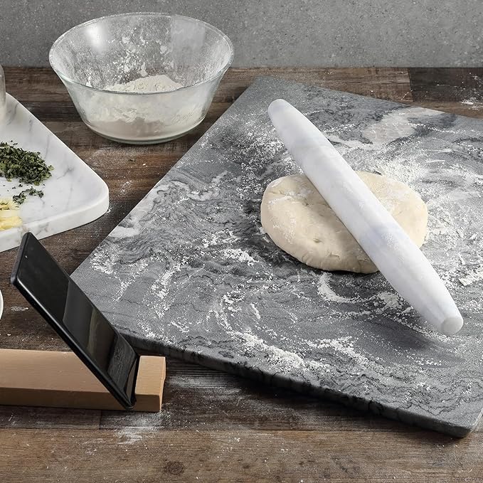Koville African Natural Marble French Rolling Pin, 16inch Non-Stick Rolling Pin for Baking, Dough Roller for Pasta, Dumpling, Fondant, Pie, Bread, Pizza, Kitchen Baking Tools(Namib Fantasy) - Image 4