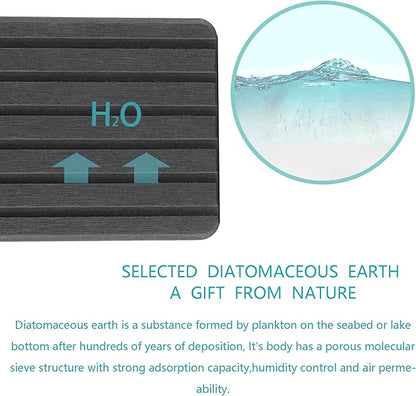 NiuYichee 2 PCS Water Absorbent diatomite Coasters, 8.3" x 4" Water Absorbing Stone Tray for Sink, Stone Drying mat for Kitchen Counter, Stone soap Tray Used for Hand Soaps & toiletries & Plants - Image 3