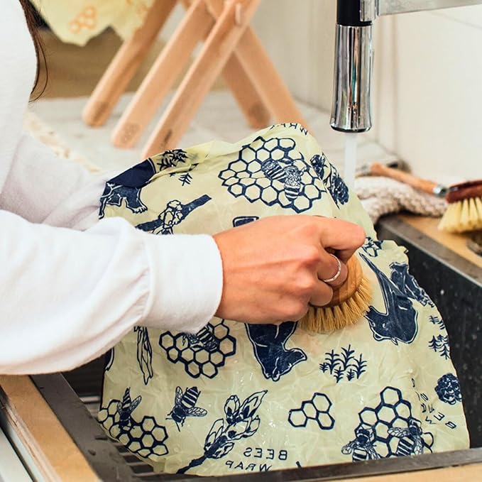 Bee's Wrap Beeswax Wraps for Food - Cut to Size 14x52" Beeswax Wrap Roll - Plastic Free Made in USA Reusable Natural Food Wrap - Bees & Bears - Image 3