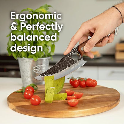 Matsato Chef Knife - Perfect Kitchen Knife for Cooking, Chopping. Japanese Steel Knife for Home, BBQ. For Balance & Control, 6.3 Inch - Image 6