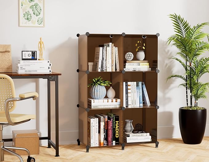 6-Cube Storage Organizer, Closet Organizer Storage Shelf Bookcase Bookshelf with Metal Hammer, Storage Cubes Organizer Cabinet for Kids, Closet, Bedroom, Bathroom, (11.8x11.8x11.8 inch) - Image 2