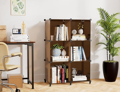 6-Cube Storage Organizer, Closet Organizer Storage Shelf Bookcase Bookshelf with Metal Hammer, Storage Cubes Organizer Cabinet for Kids, Closet, Bedroom, Bathroom, (11.8x11.8x11.8 inch) - Image 2