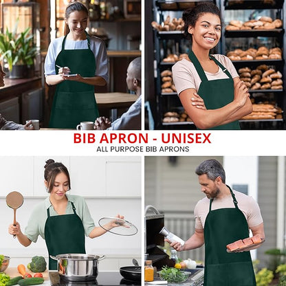 Utopia Kitchen 10 Pack Bib Apron Adjustable with 2 Pockets, Water and Oil Resistant, Cooking Kitchen Chef Apron for Women Men - Image 5