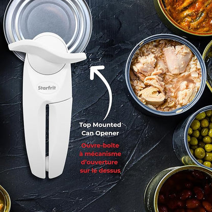 Starfrit Little Beaver Can Opener - Safe - Holds and Leaves No Sharp Edges on Lid - Comfort Grip - 3 year warranty - Red - Image 4
